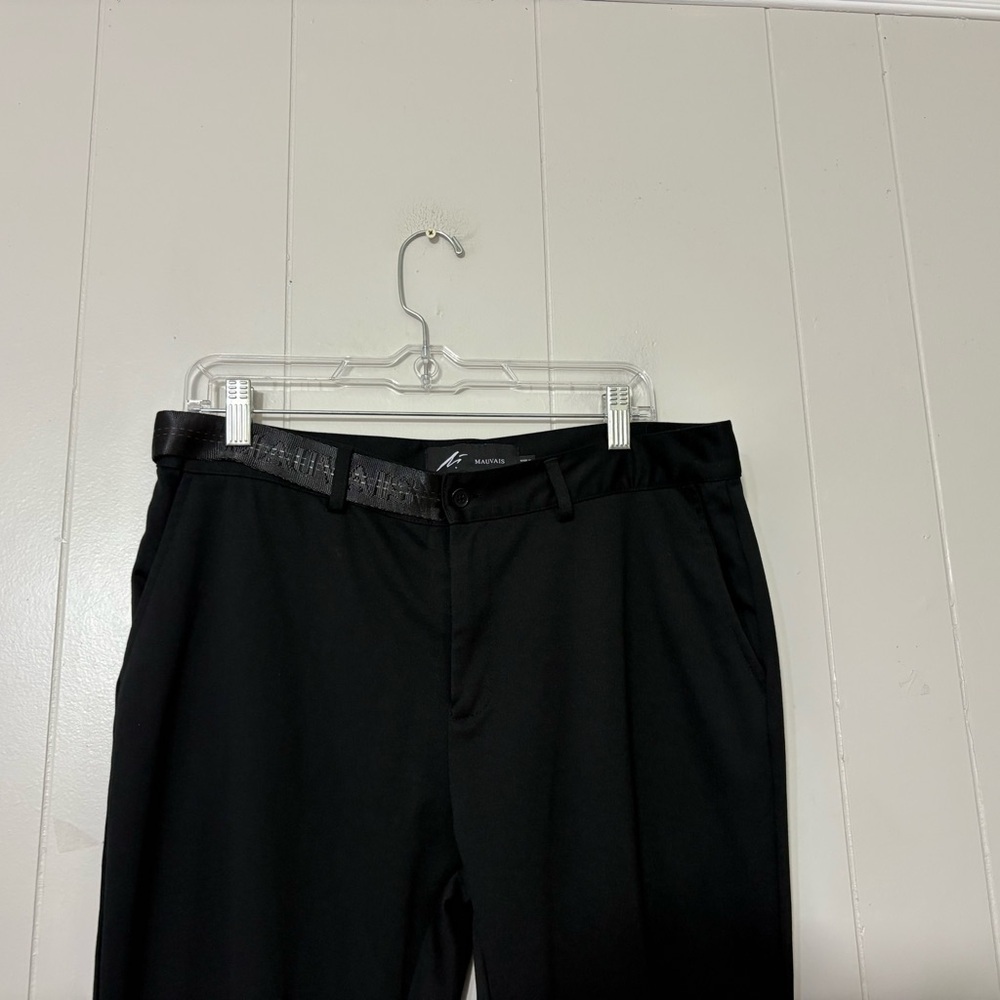 Mauvais Men’s Black Slim Fit Half belted Pants Size 34 Modern Streetwear Style - Picture 5 of 10
